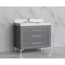 Madeli B865-36-001-LY-TG-HY-PC - Vision 36'' Free standing Vanity Cabinet in Studio Grey/HW: Handles/Feet Polished Chrome