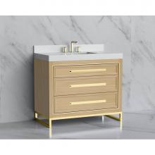 Madeli B865-42-001-LC-NO-HP-PC - Madeli Vision 42'' Free standing Vanity Cabinet in Natural Oak/HW: Handle & Feet Pol