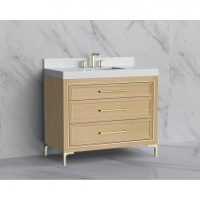 Madeli B865-42-001-LY-NO-HY-PN - Madeli Vision 42'' Free standing Vanity Cabinet in Natural Oak/HW: Handle & Feet Pol