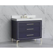 Madeli B865-42-001-LY-SA-HY-PC - Vision 42'' Free standing Vanity Cabinet in Sapphire/HW: Handles/Feet Polished Chrome(PC