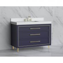 Madeli B865-48C-001-LR-SA-HR-SB - Madeli Vision 48C'' Free standing Vanity Cabinet in Sapphire/HW: Handles/Feet Satin Bras