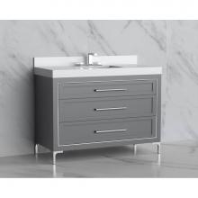 Madeli B865-48C-001-LY-TG-HY-BN - Madeli Vision 48C'' Free standing Vanity Cabinet in Studio Grey/HW: Handles/Feet Brushed