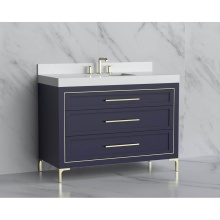 Madeli B865-48C-001-LY-SA-HY-PC - Vision 48C'' Free standing Vanity Cabinet in Sapphire/HW: Handles/Feet Polished Chrome(P
