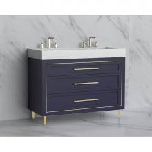 Madeli B865-48D-001-LR-SA-HR-SB - Madeli Vision 48D'' Free standing Vanity Cabinet in Sapphire/HW: Handles/Feet Satin Bras