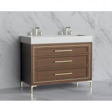 Madeli B865-48D-001-LY-BR-HY-PC - Madeli Vision 48D'' Free standing Vanity Cabinet in Brandy/HW: Handles/Feet Polished Chr