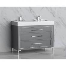Madeli B865-48D-001-LY-TG-HY-BN - Madeli Vision 48D'' Free standing Vanity Cabinet in Studio Grey/HW: Handles/Feet Brushed