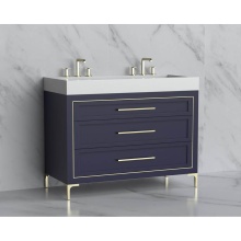 Madeli B865-48D-001-LY-SA-HY-PC - Vision 48D'' Free standing Vanity Cabinet in Sapphire/HW: Handles/Feet Polished Chrome(P