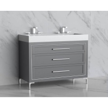 Madeli B865-48D-001-LY-TG-HY-PC - Vision 48D'' Free standing Vanity Cabinet in Studio Grey/HW: Handles/Feet Polished Chrom