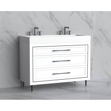 Madeli B865-48D-001-LR-WH-HR-PC - Vision 48D'' Free standing Vanity Cabinet in White/HW: Handles/Feet Polished Chrome(PC)