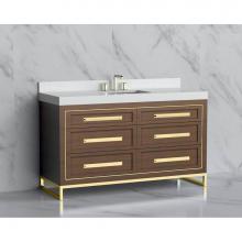 Madeli B865-60C-001-LC-BR-HP-PC - Madeli Vision 60C'' Free standing Vanity Cabinet in Brandy/HW: Handles/Feet Polished Chr