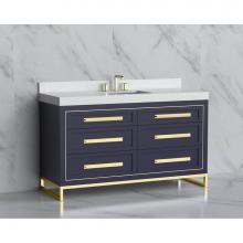 Madeli B865-60C-001-LC-SA-HP-PC - Madeli Vision 60C'' Free standing Vanity Cabinet in Sapphire/HW: Handles/Feet Polished C