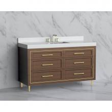 Madeli B865-60C-001-LR-BR-HR-MB - Madeli Vision 60C'' Free standing Vanity Cabinet in Brandy/HW: Handles/Feet Matte Black(