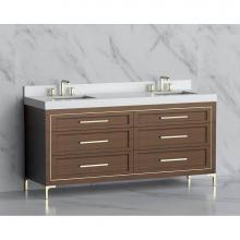 Madeli B865-72D-001-LY-BR-HY-PC - Madeli Vision 72D'' Free standing Vanity Cabinet in Brandy/HW: Handles/Feet Polished Chr