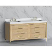 Madeli B865-72D-001-LY-NO-NP-BN - Madeli Vision 72D'' Free standing Vanity Cabinet in Natural Oak/HW:  No Handles - Inlay