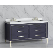 Madeli B865-72D-001-LY-SA-HY-PC - Vision 72D'' Free standing Vanity Cabinet in Sapphire/HW: Handles/Feet Polished Chrome(P