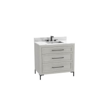 Madeli B866-48C-001-LY-CG-HY-PC - Vision SE 48C'' Free standing Vanity Cabinet in Coastal Grey/HW: Handles/Feet Polished C