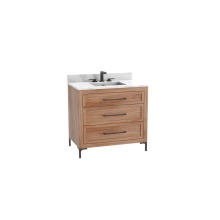 Madeli B866-48C-001-LY-NW-HY-PC - Vision SE 48C'' Free standing Vanity Cabinet in Natural Walnut/HW: Handle & Feet Pol