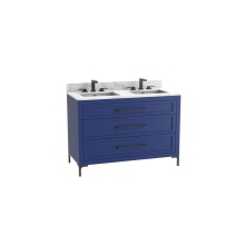 Madeli B866-48D-001-LY-SA-HY-PC - Vision SE 48D'' Free standing Vanity Cabinet in Sapphire/HW: Handles/Feet Polished Chrom