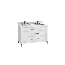 Madeli B866-48D-001-LY-WH-HY-PC - Vision SE 48D'' Free standing Vanity Cabinet in White/HW: Handles/Feet Polished Chrome(P