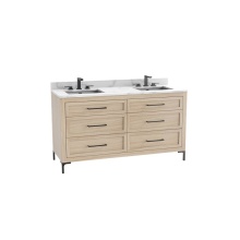 Madeli B866-72D-001-LY-NO-HY-PC - Vision SE 72D'' Free standing Vanity Cabinet in Natural Oak/HW: Handle & Feet Polish