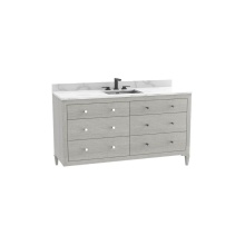 Madeli B870-60C-001-CL-CG-HK-PC - Legacy 60C'' Free standing Vanity Cabinet in Coastal Grey/HW: Polished Chrome(PC)