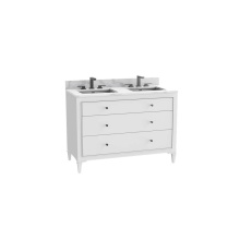 Madeli B871-48D-001-CL-WH-HK-PC - Classique 48D'' Free standing Vanity Cabinet in White/HW: Polished Chrome(PC)