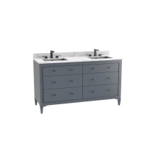 Madeli B871-72D-001-CL-TG-HK-PC - Classique 72D'' Free standing Vanity Cabinet in Studio Grey/HW: Polished Chrome(PC)