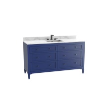 Madeli B872-60C-001-CL-SA-HK-PC - Heirloom 60C'' Free standing Vanity Cabinet in Sapphire/HW: Polished Chrome(PC)