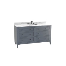 Madeli B872-60C-001-CL-TG-NP-00 - Heirloom 60C'' Free standing Vanity Cabinet in Studio Grey/HW: No Handles