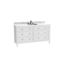 Madeli B872-60C-001-CL-WH-HK-PC - Heirloom 60C'' Free standing Vanity Cabinet in White/HW: Polished Chrome(PC)