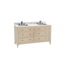 Madeli B872-60D-001-CL-NO-NP-00 - Heirloom 60D'' Free standing Vanity Cabinet in Natural Oak/HW: No Handles