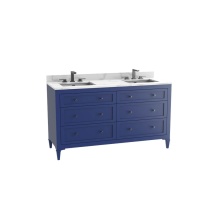 Madeli B872-72D-001-CL-SA-HK-PC - Heirloom 72D'' Free standing Vanity Cabinet in Sapphire/HW: Polished Chrome(PC)