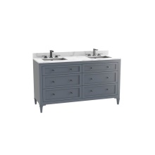 Madeli B872-72D-001-CL-TG-HK-PC - Heirloom 72D'' Free standing Vanity Cabinet in Studio Grey/HW: Polished Chrome(PC)
