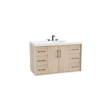 Madeli B880-48C-002-NO-HR-PC - Echo 48C'' Wall Hung Vanity Cabinet in Natural Oak/HW: Polished Chrome(PC)