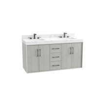 Madeli B880-72D-002-CG-HR-PC - Echo 72D'' Wall Hung Vanity Cabinet in Coastal Grey/HW: Polished Chrome(PC)