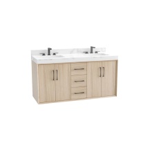 Madeli B880-60D-002-NO-HR-PC - Echo 60D'' Wall Hung Vanity Cabinet in Natural Oak/HW: Polished Chrome(PC)