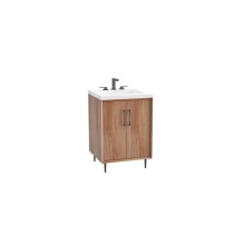 Madeli B890-30-001-LR-NW-HR-PC - Homage 30'' Free Standing Vanity Cabinet in Natural Walnut/HW: Polished Chrome(PC)
