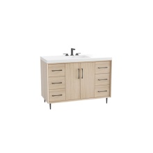 Madeli B890-48C-001-LR-NO-HR-PC - Homage 48C'' Free Standing Vanity Cabinet in Natural Oak/HW: Polished Chrome(PC)