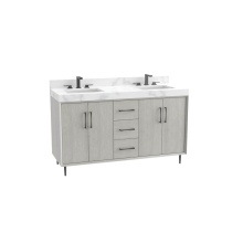 Madeli B890-72D-001-LR-CG-HR-PC - Homage 72D'' Free Standing Vanity Cabinet in Coastal Grey/HW: Polished Chrome(PC)