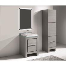 Madeli B999-24-001-AG-MB - Madeli Vicenza 24'' Free Standing Ash Grey/HW: Matte Black(MB)