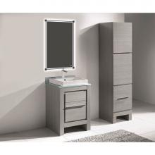 Madeli B999-24-001-AG-PC - Madeli Vicenza 24'' Free Standing Ash Grey/HW: Polished Chrome(PC)