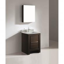 Madeli B999-24-001-WA-MB - Madeli Vicenza 24'' Free Standing Walnut/HW: Matte Black(MB)