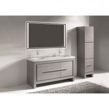 Madeli B999-60CD-001-AG-PC - Madeli Vicenza 60CD'' Free Standing Ash Grey/HW: Polished Chrome(PC)