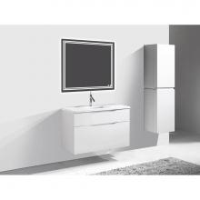 Madeli B100-42-022-GW - Madeli Bolano 42'' Wall hung Vanity Cabinet Glossy White Finish