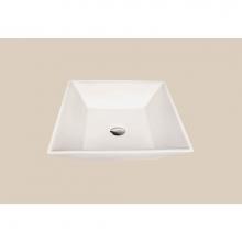 Madeli CB-7124-110-WH - Madeli  Ceramic Basin CB-7124  Semi-Recess in White with Single Faucet Hole