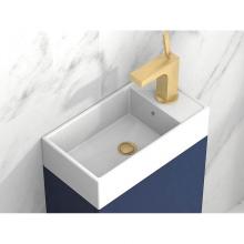 Madeli CB-1910-110-WH - Ceramic Basin. Above Counter, Rectangular. White. For Petite, Single Faucet Hole. W/Overflow, 18-7