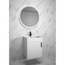 Madeli B060-20-002-GW-MB - Madeli Compact 20'' Wall Hung Cabinet Glossy White/HW:Matte Black(MB)