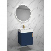 Madeli B060-20-002-SA-PC - Compact 20'' Wall Hung Vanity Cabinet Sapphire/HW: Polished Chrome(PC)