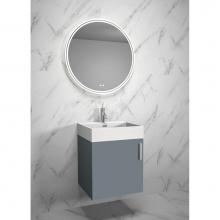 Madeli B060-20-002-TG-PC - Compact 20'' Wall Hung Vanity Cabinet Studio Grey/HW: Polished Chrome(PC)