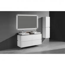 Madeli B500-60D-002-GW - Madeli Cube 60'' Wall hung  Vanity Cabinet in Glossy White Finish